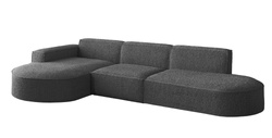 Grafitsofa med chaiselong ventre PARMA L