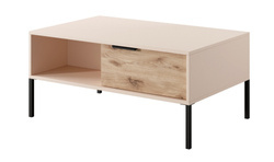Beige sofabord med skuffer RAVE