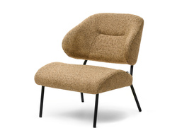 Polstret lænestol med lysebrune/sorte ben ESTRID