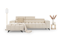 Creme hjørnesofa med sovefunktion højre RAGULIA SMALL