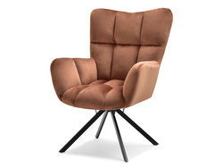 Velourlænestol med kobbersorte ben KIRA