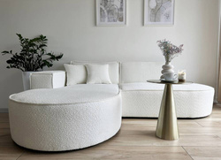 Lille hjørnesofa lys beige venstre PARMA MINI