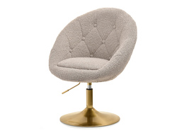 Beige lounge-lænestol med gyldne ben LOUNGE