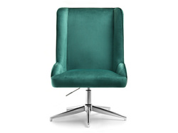 Velourlænestol med grønne kromben BILBAO