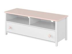 Tv-bænk hvid / pink 85 cm Luna