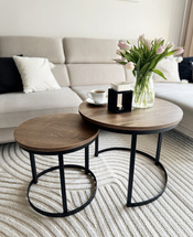 Billig rundt sofabord 2in1 sort/lefkas eg RABEN 2