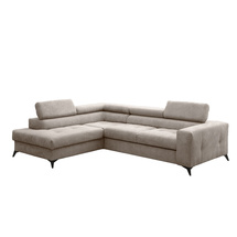 Beige hjørnesofa med sovefunktion venstre ANORA