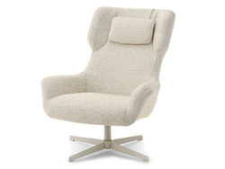 Cremefarvet lænestol med beige ben IRVING