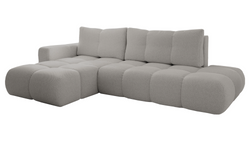 Grå hjørnesofa med sovefunktion venstre SOLETTO