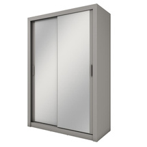 Todørs garderobe med spejl 150 cm grå IDEA 17