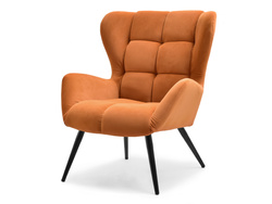 Lænestol i kobbervelour med sorte ben KIKORI