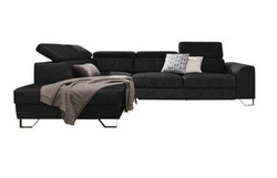 Sort hjørnesofa med opbevaring venstre Astoria