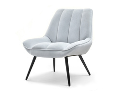 Velourlænestol grå med sorte ben ZOTI