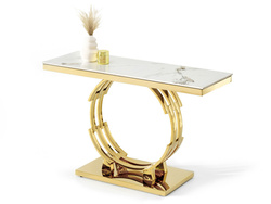 Art deco-konsol, marmorplade og TOBAGO-ben i guld