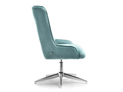 Turkis lænestol med ben i krom BILBAO