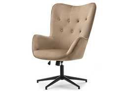 Beige velourlænestol med sorte ben TRINI