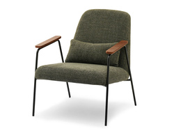 Designerlænestol med grønne, sorte ben ELIA