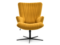 Lænestol i honningvelour med sorte ben ESLA