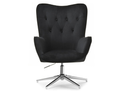 Velourlænestol med TRINI-ben i sort krom