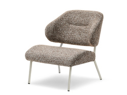 Polstret lænestol mørk beige grå ben ESTRID