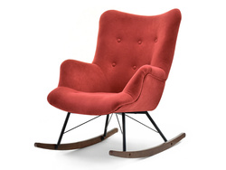 Tranebærfarvet lænestol med sorte ben LAUREN