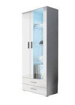 Stort vitrineskab med LED hvid/ hvid glans SOHO S6