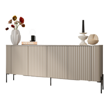 Elegant riflet kommode, 190 cm kashmirfarve VICTORIA