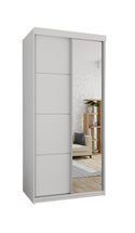 Skydedøre garderobe med spejl hvid TOP 23 PLUS - 100