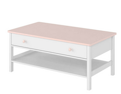 Sofabord hvid / lyserød 110 cm Luna