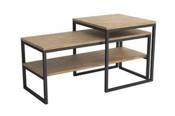 Sofabord med en hylde i eg lancelot / sort bord sæt 2in1 Tony