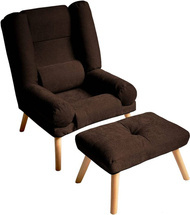 Lila brun vingestol med fodskammel