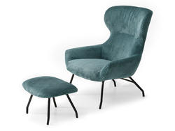 Turkis lænestol med sorte ben CONOR