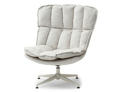 Lænestol med beige cremefarvede ben JASPER