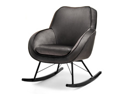 Velourlænestol sort sorte ben COCO