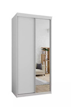 Smal garderobeskab med spejl hvid TOP 23-100