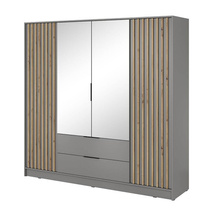 Grå garderobe med spejl Nelly 4D