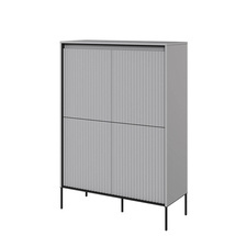 Høj grå fræset kommode TREND