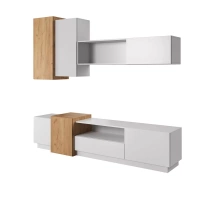 Mediemøbler hvid / eg craft 3D