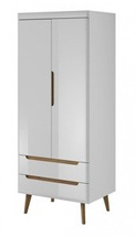 Hvid højglans garderobe Nordi 80 cm