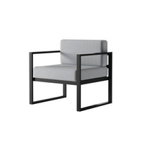 Lounge stol til have grå/ sort MONAKO