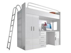 Køjeseng med stige hvid EDEN 4