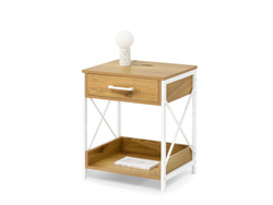 Sengebord med stikkontakter og skuffe TORI