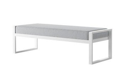 Havebænk grå/ hvid 128 cm MONAKO