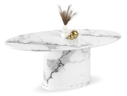 Oval konsol, hvid marmor, blank BELONA