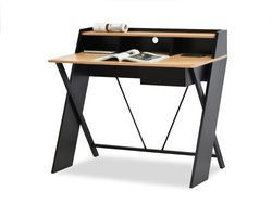 Loft skrivebord 100 cm eg sort ramme ASGARD