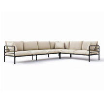 Stor hjørnesofa til have 3+2 beige VELUCCI