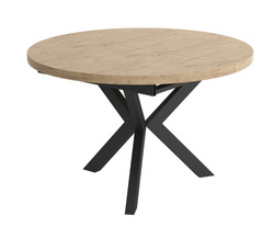 Rundt spisebord med udtræk eg sonoma / sort AGNES