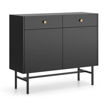 Sort to-dørs kommode med skuffer SPELLO