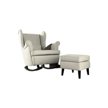 Beige gyngestol med fodskammel sæt DALIA