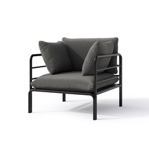 Havestol med hynder grafit/ sort VELUCCI